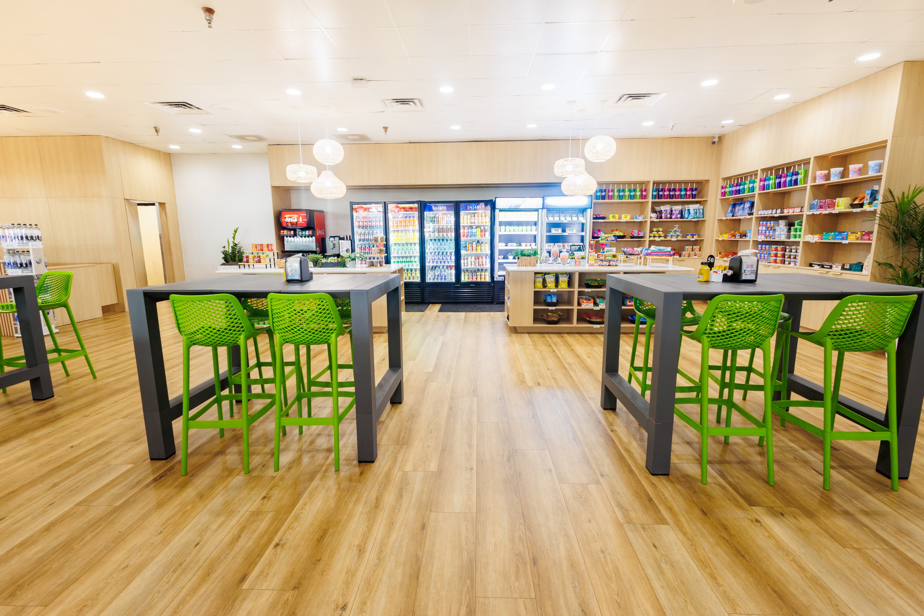 Reception millwork at multi-key scale.